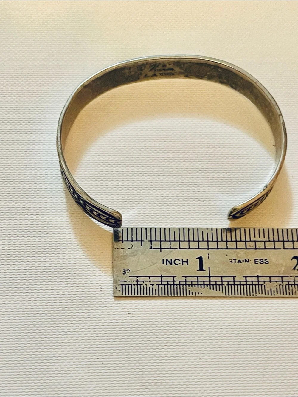 VTG L.A. Willis Navajo Sterling Silver Cuff Bracelet Hand Stamped 20g 6.5